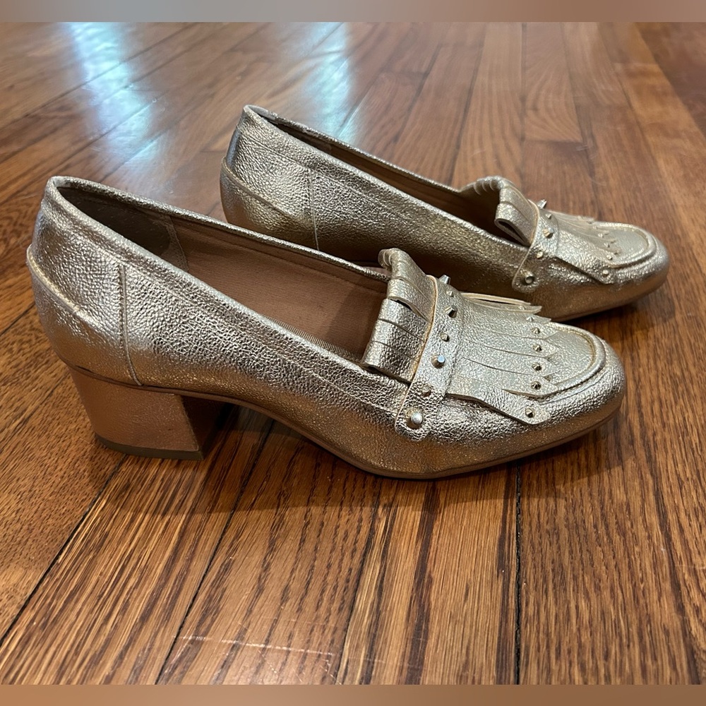 Franco Sarto Gold Loafers